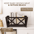 thumbnail image 4 of Solid Wood Magazine Rack, Freestanding X-Frame Organizer for Magazines, Newspapers, Books & 12.5" Vinyl Records, Dark Finish, Assembly Required, 4 of 7