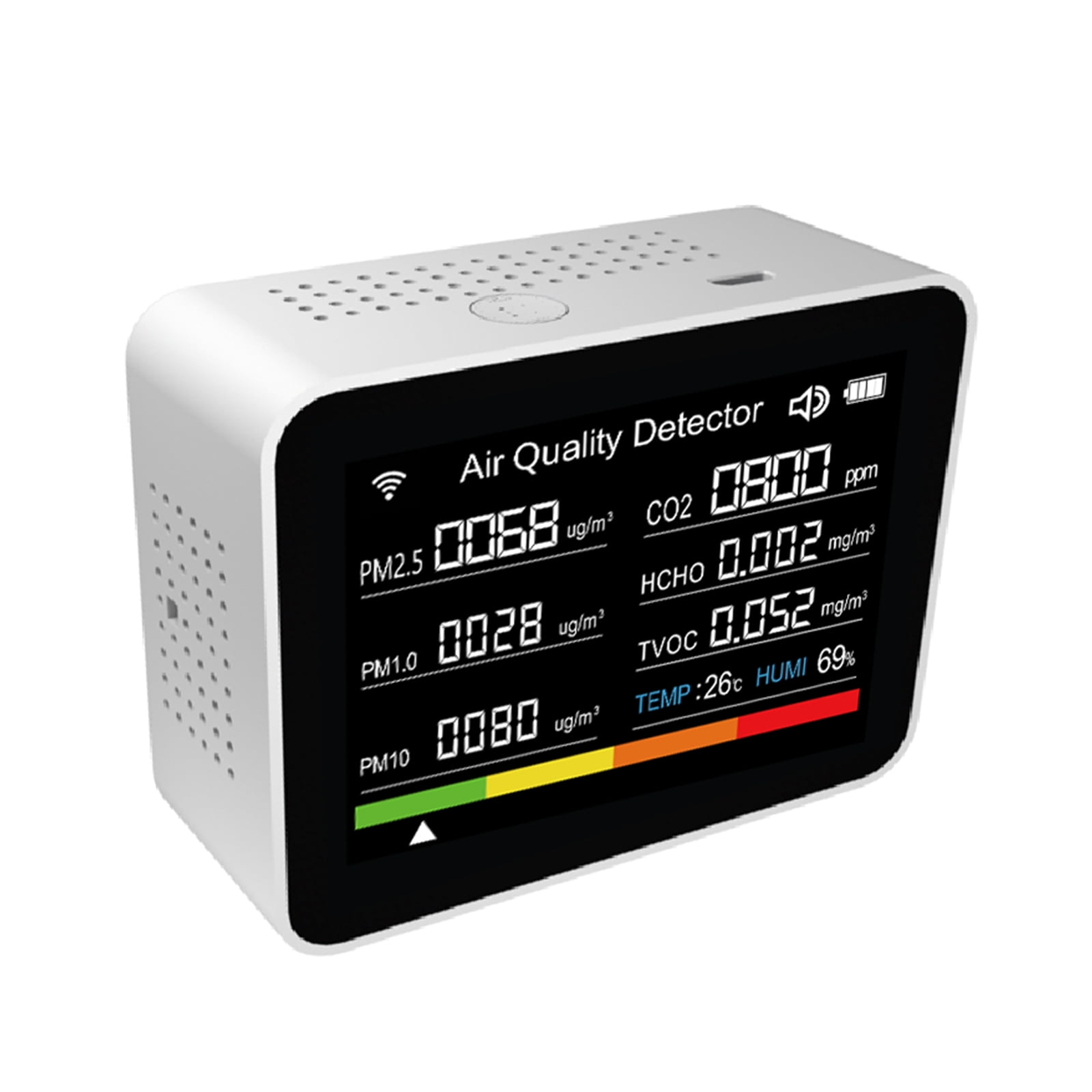 13 in 1 Indoor with Hygrometer Monitors Temperature and Humidity with AQIs PM2.5 Detectors for Household