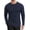 Navy Blue, variant on Ekouaer Men's Long Sleeve Shirts Honeycomb Waffle Pullover Sweater Crewneck Thermal Tops Lightweight Undershirts Black S