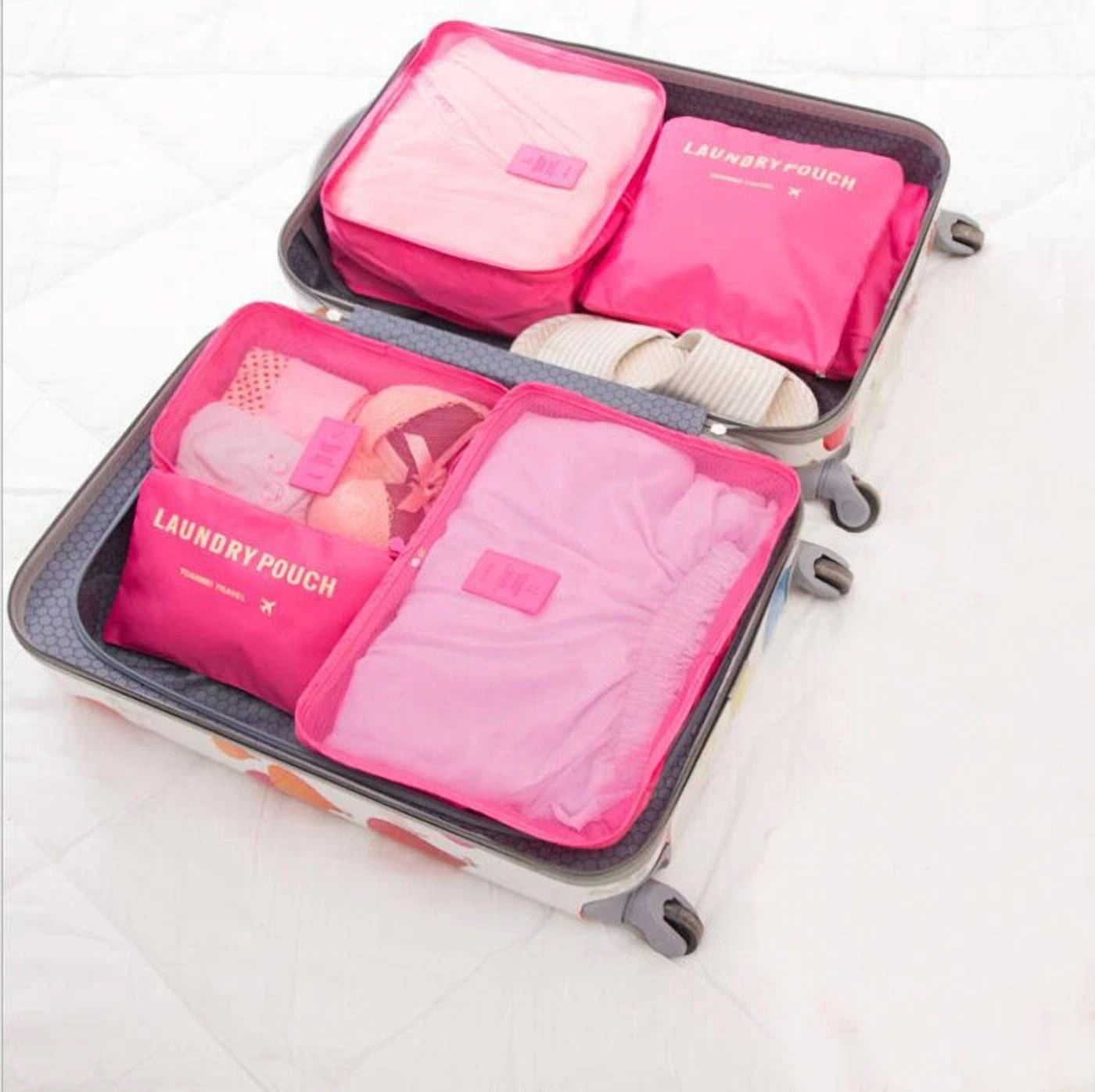6 Pcs/Set Waterproof Clothes Travel Storage Bags Packing Cube Organizer