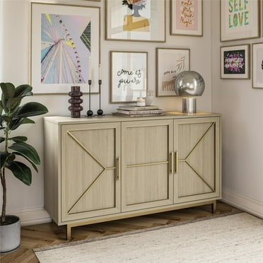 Neely Wide Accent Cabinet, Pale Oak