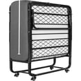 thumbnail image 1 of Cama Plegable 1 Persona 90X200cm Adultos Cama Supletoria Plegable con Colchón Viscoelástico 13cm Cama Plegable Metal Adulto con Ruedas Fácil De Transportar Y Montar esquí esquí Gafas de esquí, 1 of 5