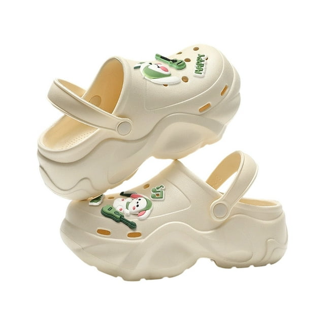 MIASHUI Sabots de Jardin pour Femmes Adultes Chaussures Confortables Respirantes Sandales à Plateforme, Blanc, 8