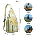 thumbnail image 3 of Waterproof Hiking Backpack Sling Bag for Women – Lightweight Crossbody with Adjustable Strap, Travel Chest Bag – Boho Sunflower & Bee Floral Design, Rustic Yellow Vintage Style, 3 of 4
