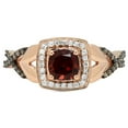 thumbnail image 3 of Dazzlingrock Collection 14K Garnet, Champagne & White Diamond Swirl Halo Style Bridal Engagement Ring, Rose Gold, Size 4, 3 of 6