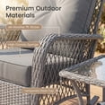 thumbnail image 5 of UDPATIO Outdoor PE Wicker Rocking Chair Set, 3 Piece Patio Set with Side Table, Outdoor Furniture Set for Backyard, Porch, Balcony, Poolside, Grey, 5 of 9