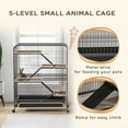 thumbnail image 7 of Pet Playpen PawHut 53.5" Small Animal Cage, 5-Level Metal Ferret or Bunny Cage with Wheels, Chinchilla Cage with Removable Tray, 2 Front Doors, Ramps, Gray,Guinea Pig Cage, 7 of 7