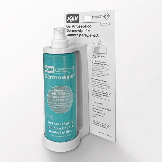Gel Antiséptico Dermowipe 300Ml Con Base Pared