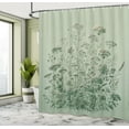 thumbnail image 2 of Ambesonne Sage Green Shower Curtain, Botanical Wildfloral Art, 69"Wx70"L, Pale Teal Emerald, 2 of 4