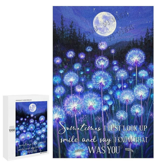 Inspirational 1000 Piece Puzzle for Adults – Dandelion with Motivational Quote – Wooden Jigsaw for Mental Wellness & Mindful Relaxation