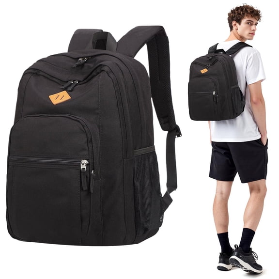 Homesteed Travel Backpack Waterproof Laptop Backpack for Men and Women Lightweight Black Bookbag for College Business Work and Daypack
