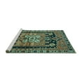 thumbnail image 2 of Ahgly Company Machine Washable Indoor Round Persian Turquoise Blue Traditional Area Rugs, 5' Round, 2 of 4