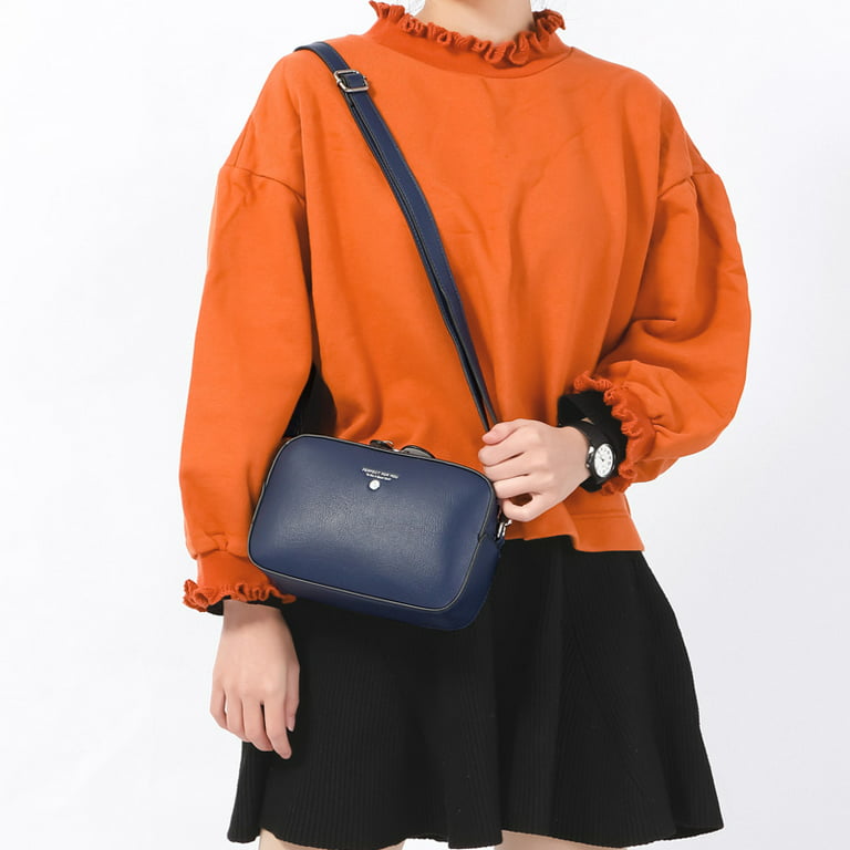 Crossbody Bags for Women Leather Cross Body Purses Cute Design Handbags  Shoulder Bag Medium Size, Sea Blue 