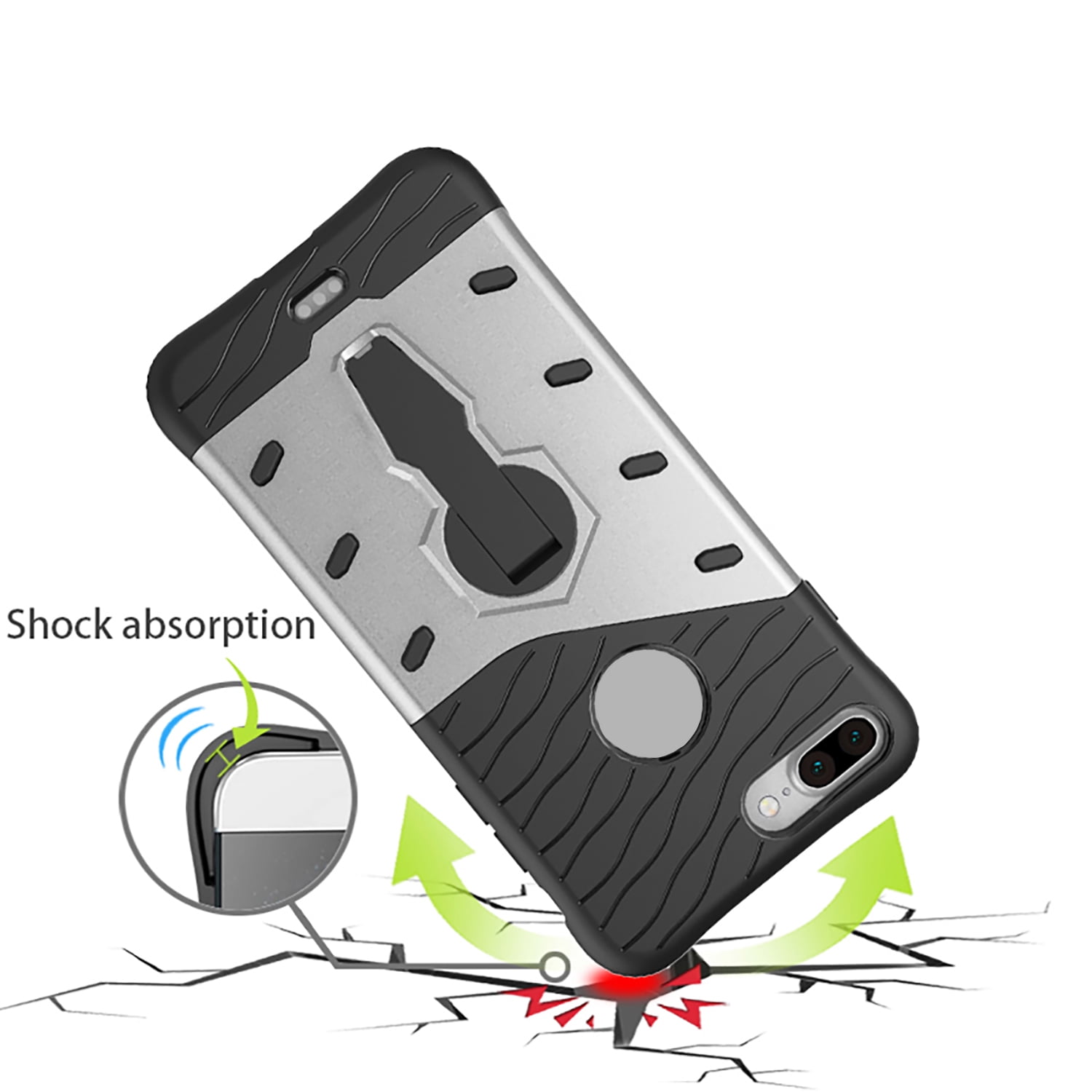 Hybrid Skin Protecion Case with Kickstand for Apple iPhone 7 Plus Exact Fit