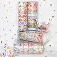 thumbnail image 4 of YUBX Flowers Washi Tape Set 18 Rolls Floral Skinny Gold Decorative Tapes, 4 of 9