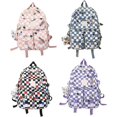 thumbnail image 3 of Mochila Infantil Impresa Mochila A Cuadros De Astronauta Creativo Mochila Escolar para Estudiantes De Viaje Escolar De Gran Capacidad con Adornos Colgantes Agua Liviana, 3 of 5