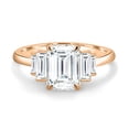 thumbnail image 2 of 2.00Ct Emerald Cut Art-Deco Lab-Grown Diamond Trilogy Engagement Ring, 10K Rose Gold, US 9.5, 2 of 8