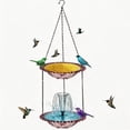 thumbnail image 2 of Solar Powered Hanging Bird Bath and Feeder, Outdoor Garden Fountain with Automatic Water Circulation for Patio Decoration, 2 of 5