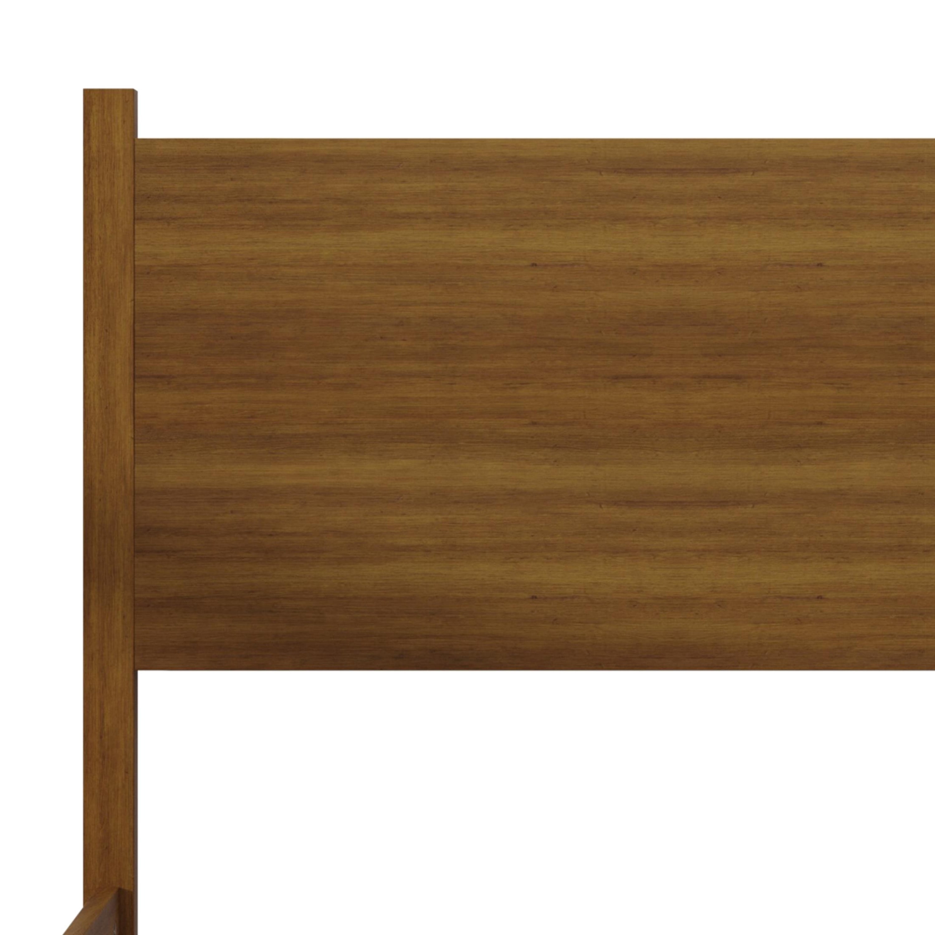 Home Design Branford Full Wood Platform Bed Frame with Panel Headboard and Full Slat Support, Brown