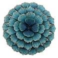 thumbnail image 2 of LuxenHome 23.5  Round Teal Blue Flower Metal Wall Decor, 2 of 4