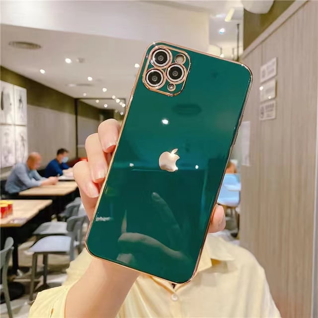 Funda De Silicona Suave Galvanoplastia 6d IPhone 11 12 13 14 Pro MAX Plus X XR XS 7 8 SE 2020 A Prueba De Golpes
