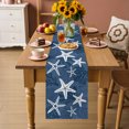 thumbnail image 4 of Table Runners 70 Inches Long Dress Scarves, Navy Blue Starfish Farmhouse Coffee/Dining/Kitchen Table Decor, Holiday Table Runner, Coral Shell Ocean Vintage Coastal 13x70 Inch, 4 of 9