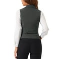 thumbnail image 4 of INSPIRE CHIC Women's Suit Vest Double Breasted Business Lapel Dressy Waistcoat Vest M Dark Gray, 4 of 7