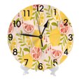 thumbnail image 2 of Zhmjortal 10 Inch Lemon Wall Clock Silent Non Ticking Round Clock Battery Operated Fruit Clock Farmhouse Wall Clock for Living Room Kitchen Bedroom Office Decoration, 2 of 7