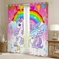 thumbnail image 2 of Erosebridal Kawaii Unicorn Curtains Pack of 2(38x45),Magic Animal Black Out Curtains,Rainbow Stars Triangle Curtains for Living Room For Girls,Microfiber Bedroom Decoration, 2 of 6