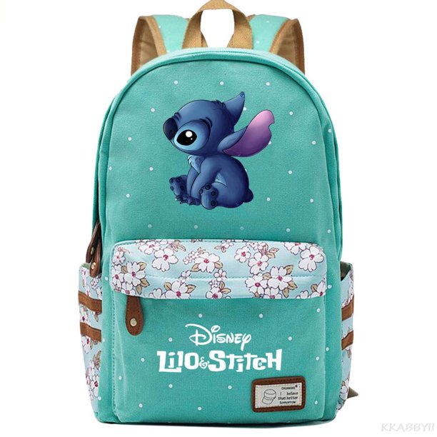 Mochila de lona con estampado 3D de Disney Stitch para niños y niñas, bolsas escolares de gran capacidad, mochila de viaje para estudiantes