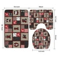 thumbnail image 3 of Red Plaid Dog Jigsaw Puzzle Bathroom Rugs Sets 3 Piece,Toilet Cover Set,Absorbent Non Slip Bathroom Mats Sets with U-Shaped Contour Rug Toilet Rug Set, 3 of 5