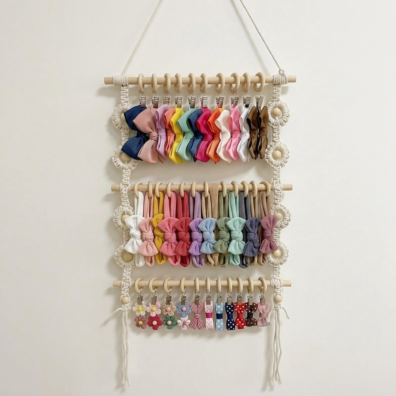 LeeQinersw Headband Holder for Girls Room Barrettes Hairpins Hair Accessories Organizer 35cmx55cm