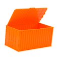 thumbnail image 2 of Adorno de contenedor de carga en miniatura, caja de almacenamiento con tapa abatible para el hogar, regalo u oficina. Naranja, 2 of 9
