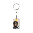 thumbnail image 2 of Uemuo Dachshund Sitting in Bathtub Pattern Rectangular Metal Keychain - Durable, Stylish, and Personalized Key Ring for Men and Women,Engraved Keychain,Gift Slim Sturdy Keychain, 2 of 7