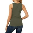 thumbnail image 5 of ALLLIST Womens Tops Summer Green Keyhole Neck Solid Casual Hollow Sleeveless Tank Tops Tank Tops Women XL, 5 of 8