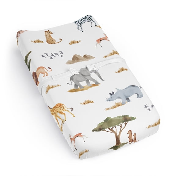 Sweet Jojo Designs Jungle Animals Boy, Girl, Unisex/Gender Neutral Changing Pad Cover Sheet