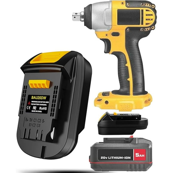 for Bauer to for Milwaukee, Battery Adapter Compatible with Bauer 20V Lithium Battery to Replace for Milwaukee M18 Lithium Battery 48-11-1850/48-11-1852 Work for Milwaukee M18 18V Power Tools