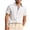 White, variant on Lenpel Men's Cotton Linen Shirts Casual Short Sleeve Collared Striped Trim Button down Shirts Beach Summer Tops with Pocket