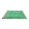 thumbnail image 2 of Ahgly Company Machine Washable Indoor Rectangle Oriental Turquoise Blue Traditional Area Rugs, 2' x 5', 2 of 4