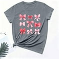 thumbnail image 3 of AUNVITO Women's Valentine's Day T-Shirt Bow Detail Print Round Neck Short Sleeve Casual and Fashionable, 3 of 6