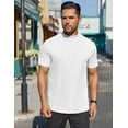 thumbnail image 3 of COOFANDY Mens Mock Neck Shirts Casual Short Sleeve Basic T-Shirts Regular Fit Pullover Tees, 3 of 10