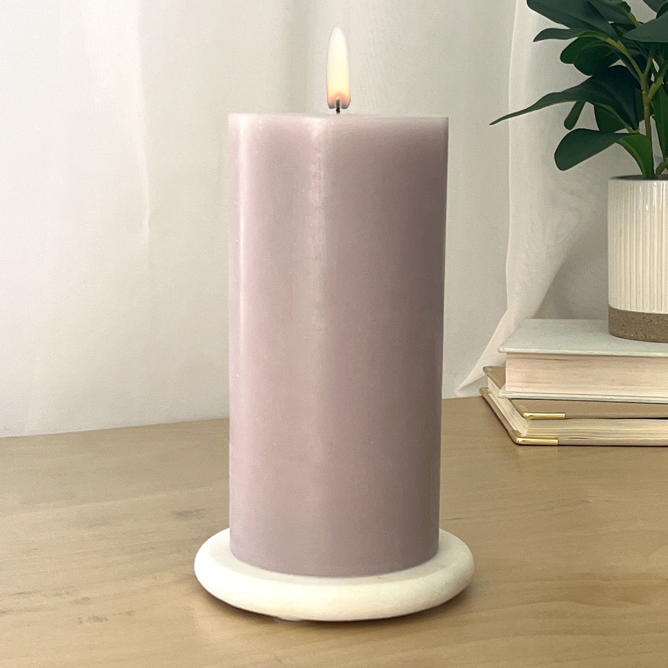 Mainstays Single Wick 3" x 6" Pillar Candle, Unscented, Taupe