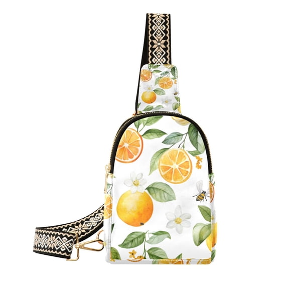 FORMRS Womens Crossbody Sling Bag Travel Daypack Shoulder Chest Backpack, Orange Bees