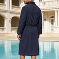 thumbnail image 4 of NOLDARES Mens Robe Cotton Terry Cloth Shower Bathrobe Spa Towel Bath Robes for Men(Navy,XL), 4 of 9