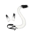 thumbnail image 2 of Diadema con orejas de gato, accesorios para disfraces de cosplay, diadema con cola de animal, aro para el cabello. Blanco Negro, 2 of 9