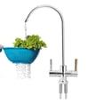 thumbnail image 3 of Tebru Faucet, Faucet Tap,1/4'' Double Holes Sink Faucet Tap Chrome Reverse Osmosis RO Drinking Water Filter, 3 of 8