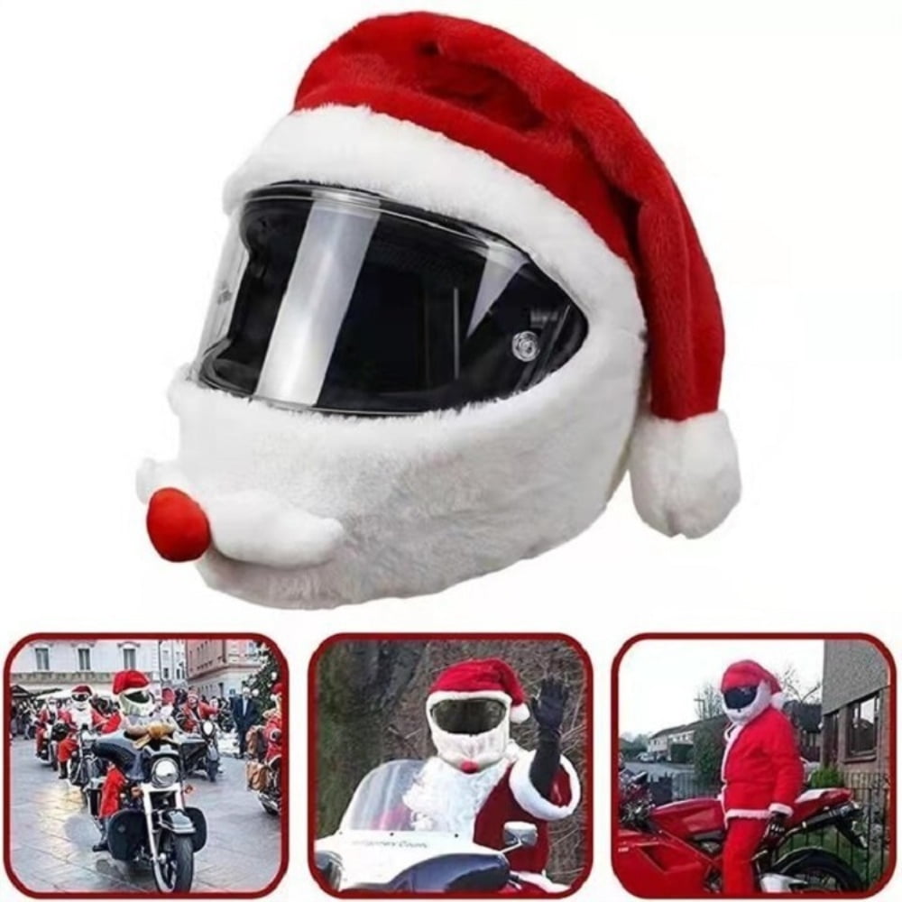 Tukinnala Santa Hat Motorcycle Helmet Cover Christmas Decoration for