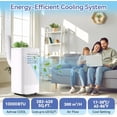thumbnail image 4 of YUSAZENS Portable Air Conditioner 10000 BTU- 3-in-1 Cooling Fan Dehumidifier- Cools 450 Sq.Ft- Remote LED Sleep Mode 24H Timer Wheels Window Kit, 4 of 8