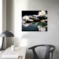 thumbnail image 3 of Nawypu  Zen Canvas Wall Art White Lotus and Black Zen Stones Bloom in Water Picture Prints for Yoga Spa Meditation Spiritual Room Bathroom Decor (Zen-1), 3 of 4