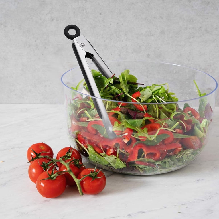 Abaima Kitchen Tongs Set, Black Stainless Steel, 3-Piece photo 4